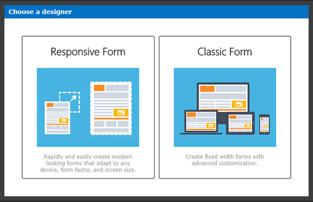 NintexResponsiveForms ChooseDesigner1 1 - 5 Great Features of the Nintex Responsive Form Designer