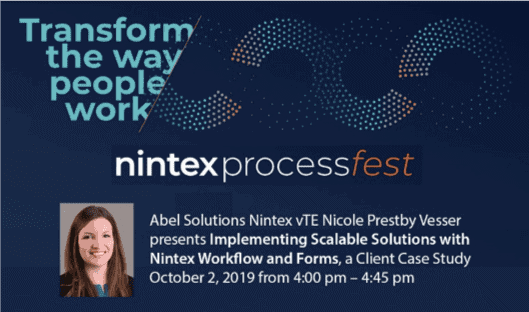 Abel Solutions Process Fest - Abel Solutions Senior Solutions Manager Nicole Prestby Vesser, vTE, to Speak at Nintex ProcessFest