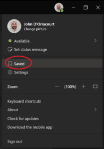 Microsoft Teams Features - View Saved Bookmarks
