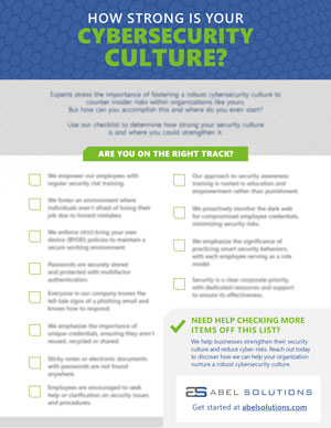 Checklist: How Strong is Your Cybersecurity Culture?