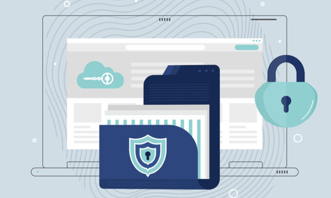 file folder security document and data safety illustration